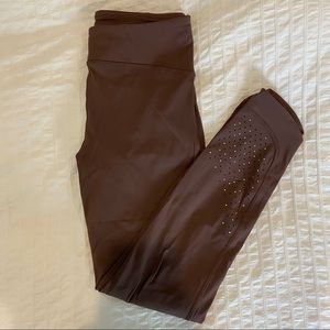Mauve Lululemon Laser Cut Reflective Leggings